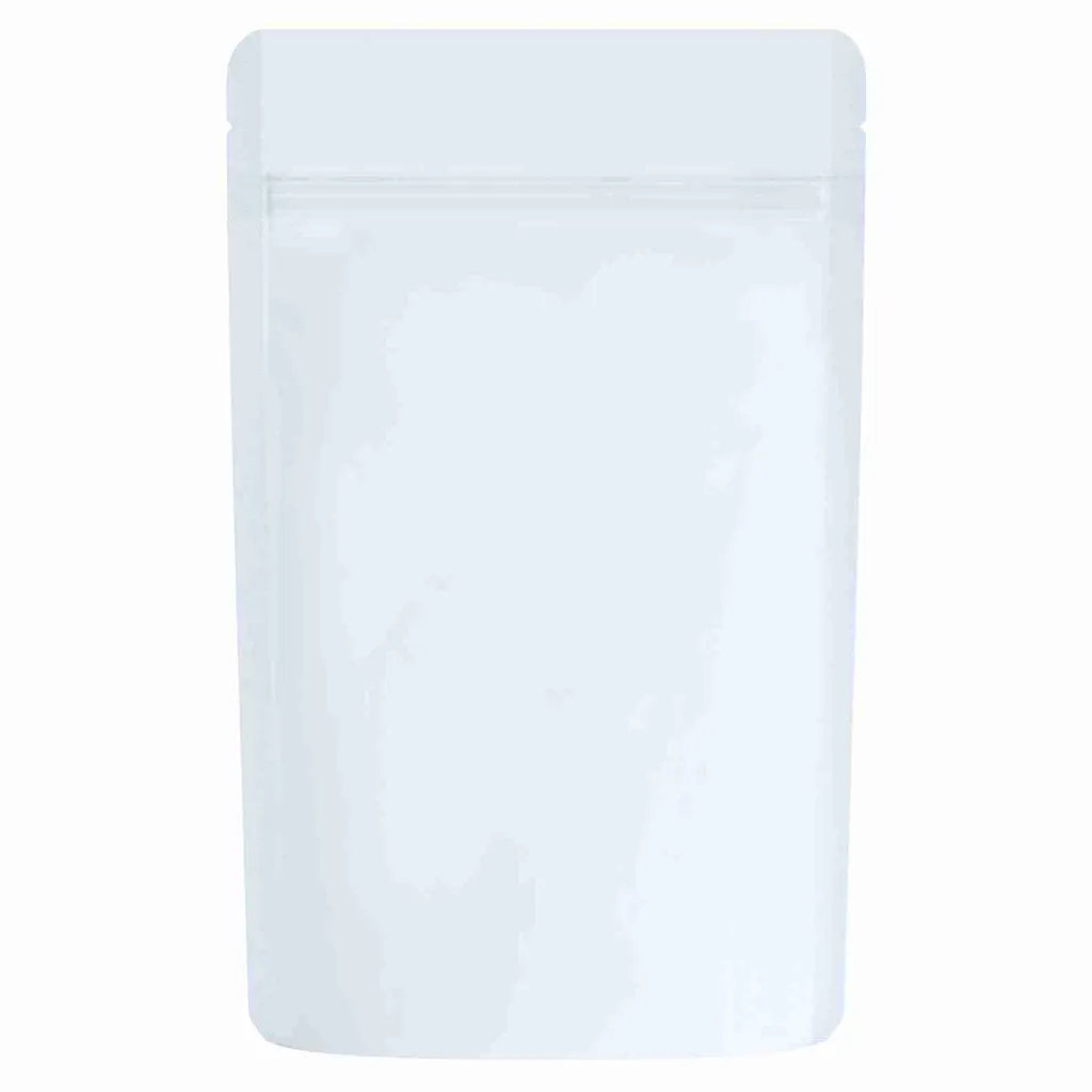 1/2 Ounce Matte Solid White Smell Proof Mylar Bags