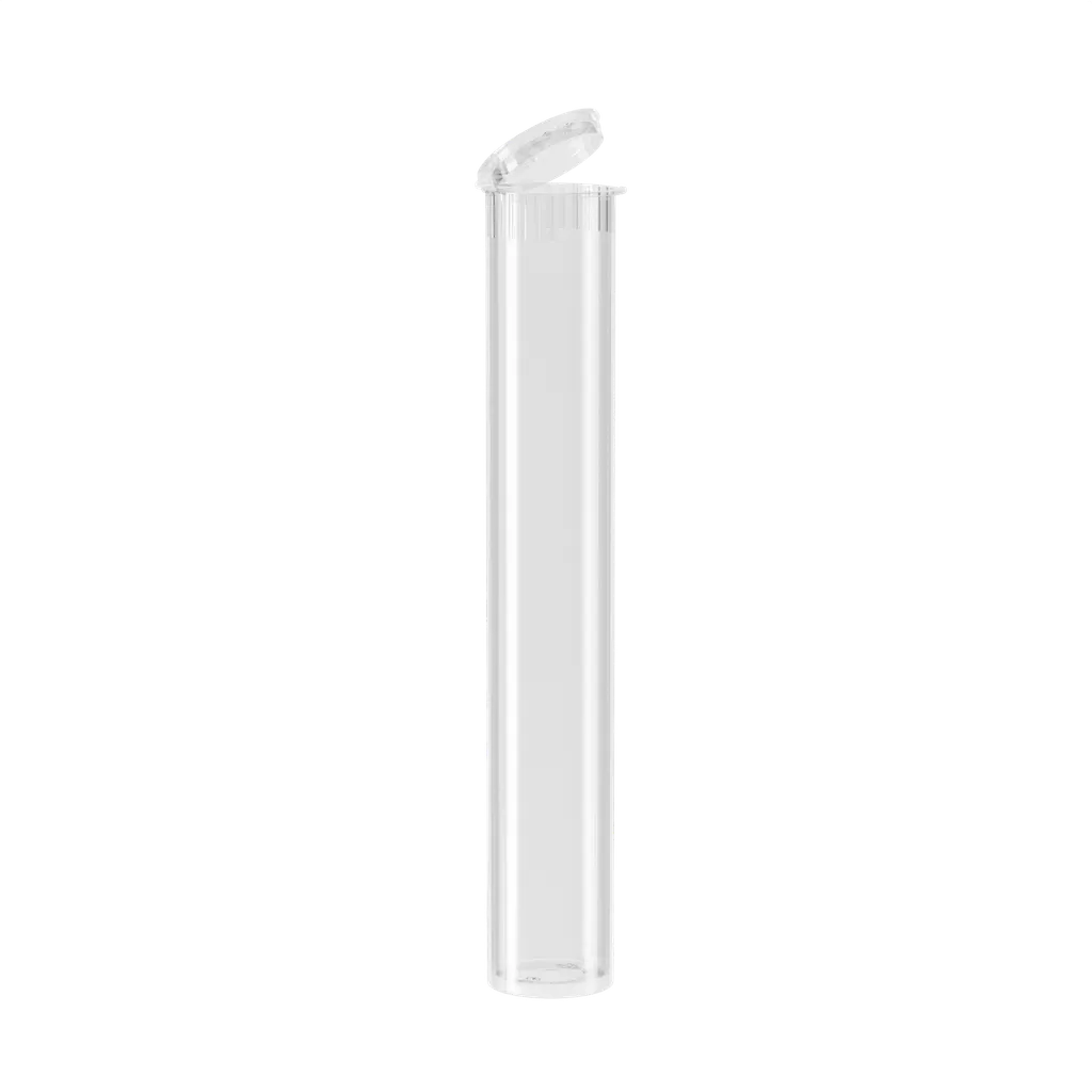 (116mm) Clear Child Resistant Pop Top Pre-Roll Tubes - Made in the USA