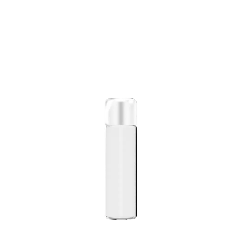 81mm Glass Pre-Roll Tubes with Round White Child Resistant Lid - Clear