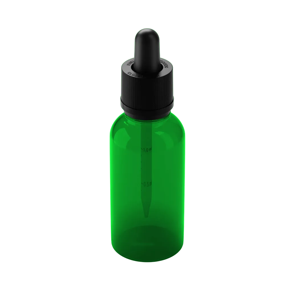 30ML Glass Child Resistant Tincture Bottle - Translucent Green