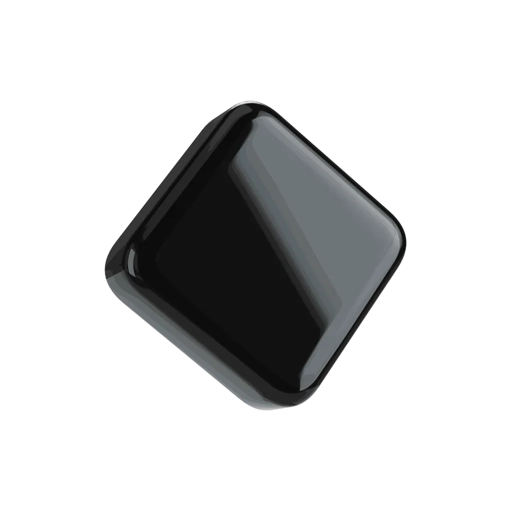 5 ML Square Glossy Black Child Resistant Smooth Push Down &amp; Turn Plastic Lids W/ PTFE Liner