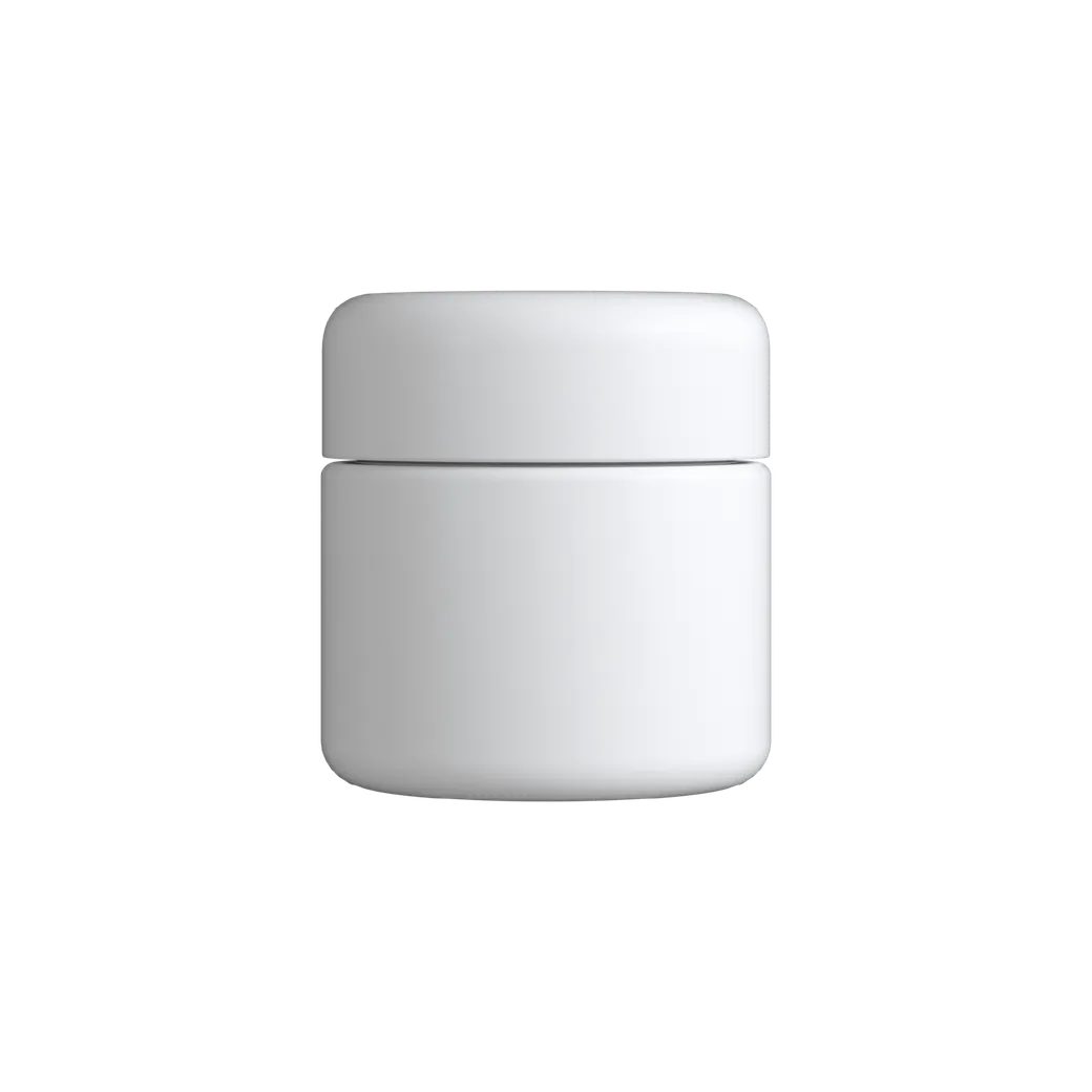 2 Oz Matte White Child Resistant C-Class Jar with Plastic Matte White Lid