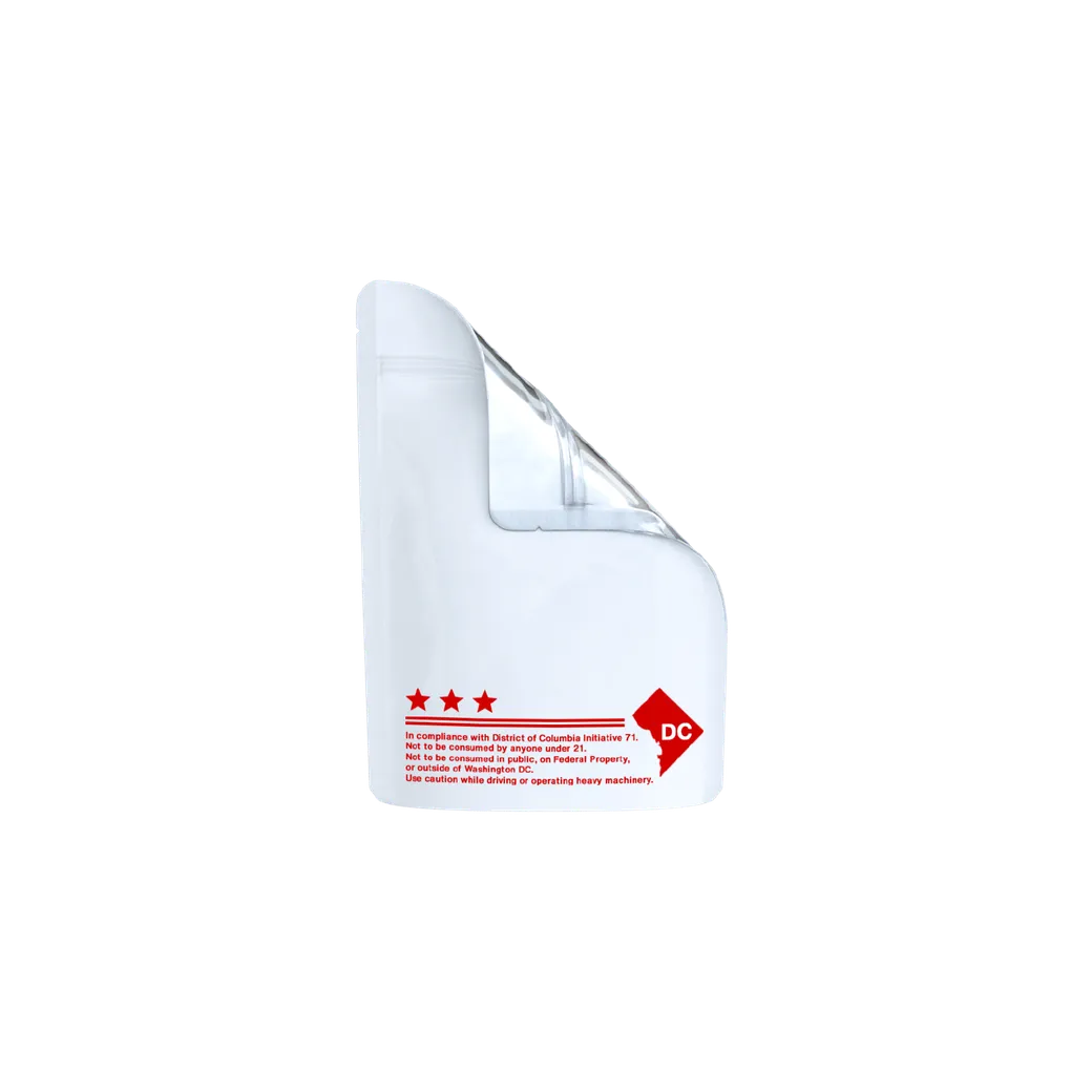 1/8th Ounce Glossy White/Clear DC Code Smell Proof Mylar Bags
