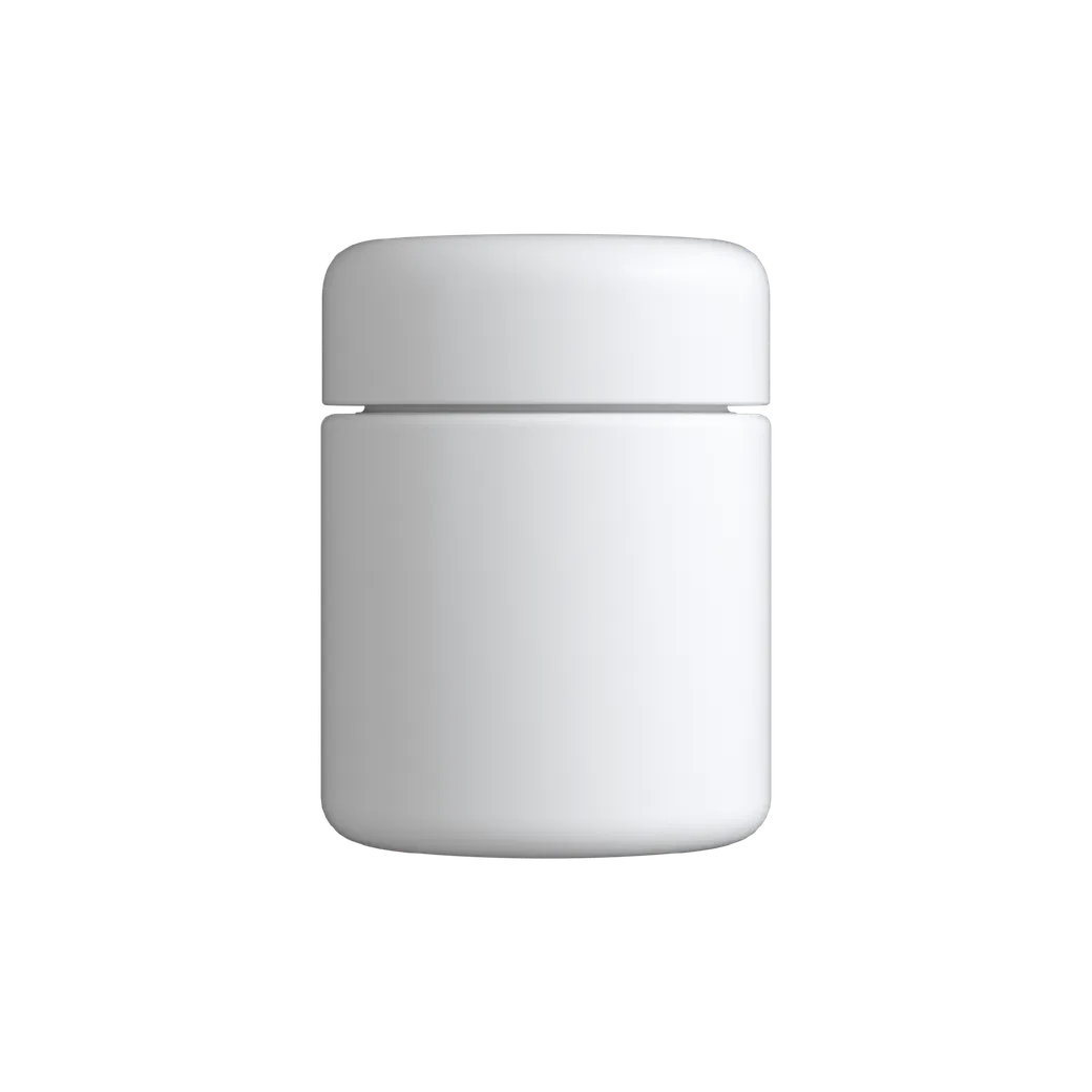 3 Oz Matte White Child Resistant C-Class Jar with Plastic Matte White Lid