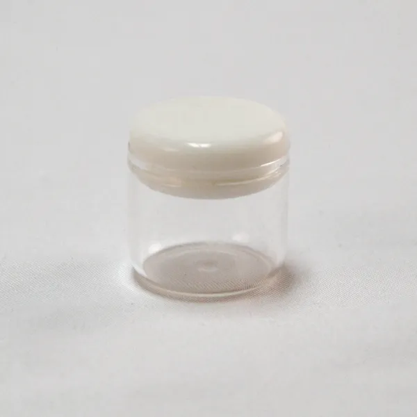 6ML Round Base GLASS Containers for 1 Gram with White Silicone Push Lid