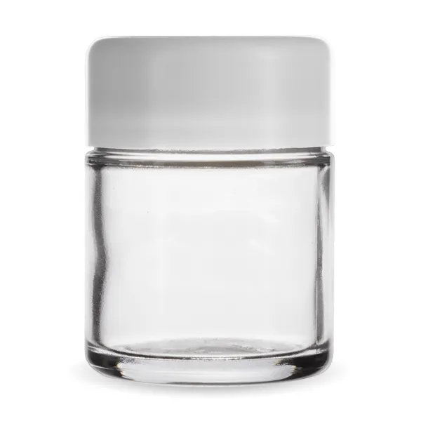Child Resistant Jar with White Lid for 1/8th Oz