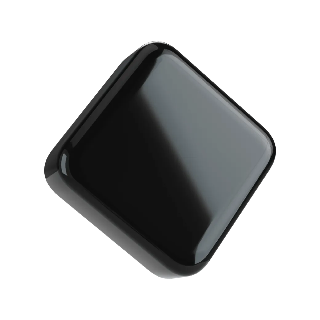9 ML Square Glossy Black Child Resistant Smooth Push Down &amp; Turn Plastic Lids W/ PTFE Liner
