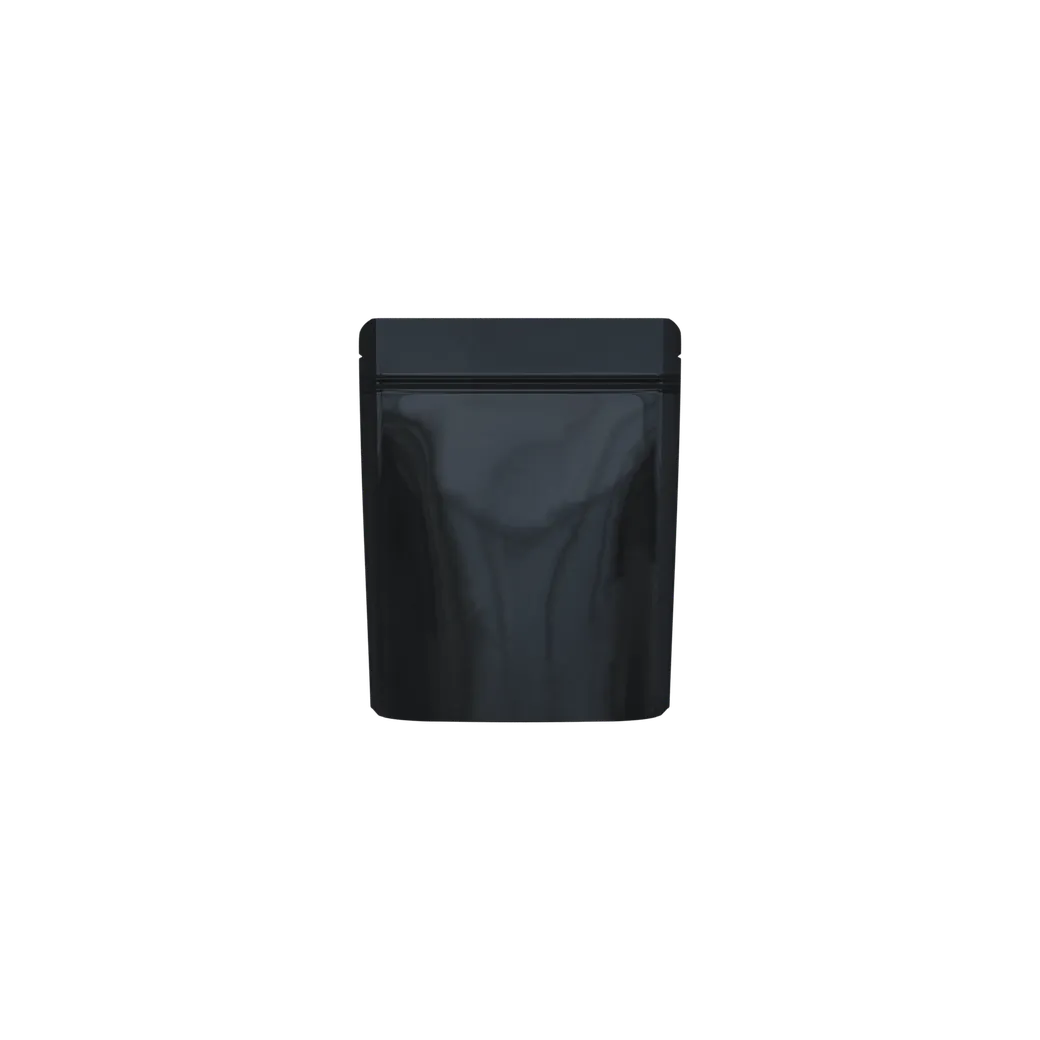 1 Gram Glossy Black/Clear Smell Proof Mylar Bags