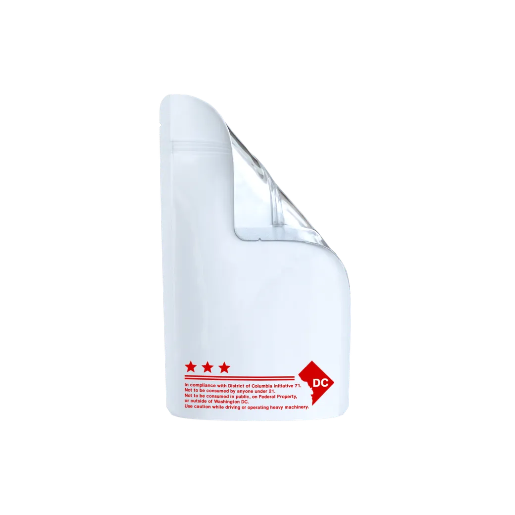 1/4th Ounce Glossy White/Clear DC Code Smell Proof Mylar Bag (copy)