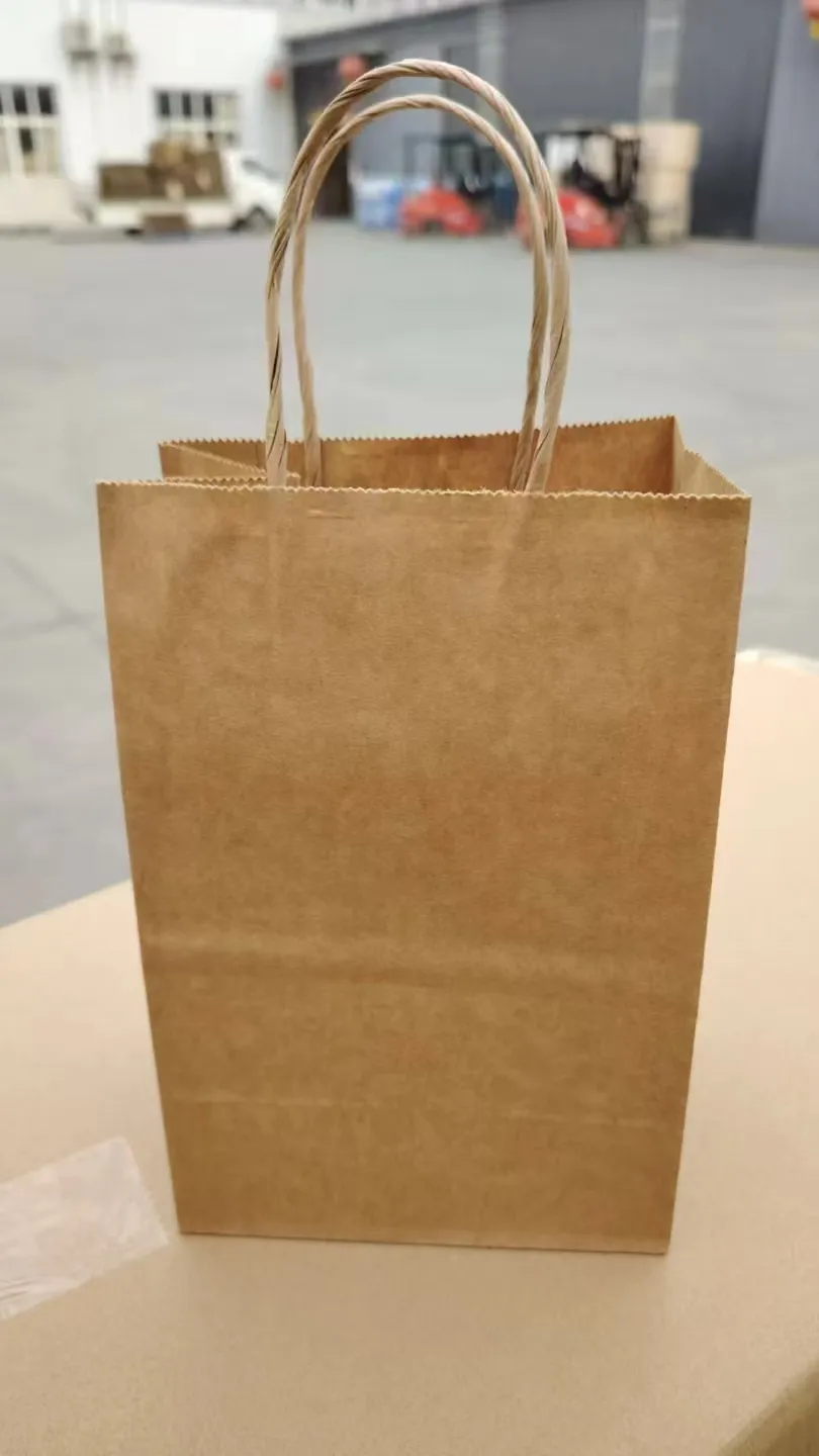 Shopping Bags - Kraft Paper - 8" x 5.25" with 3.5" bottom and Handle