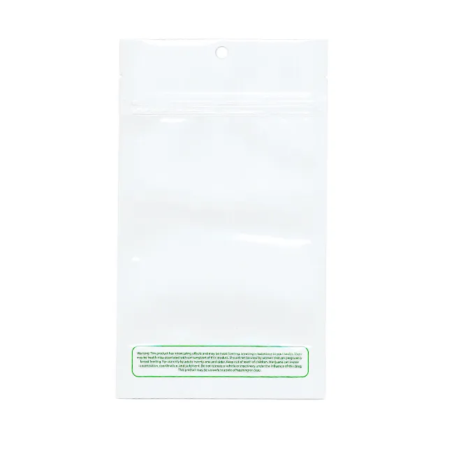 Cannaline Bags for 1/4 oz White/Clear WA Rec code w/ Hanghole