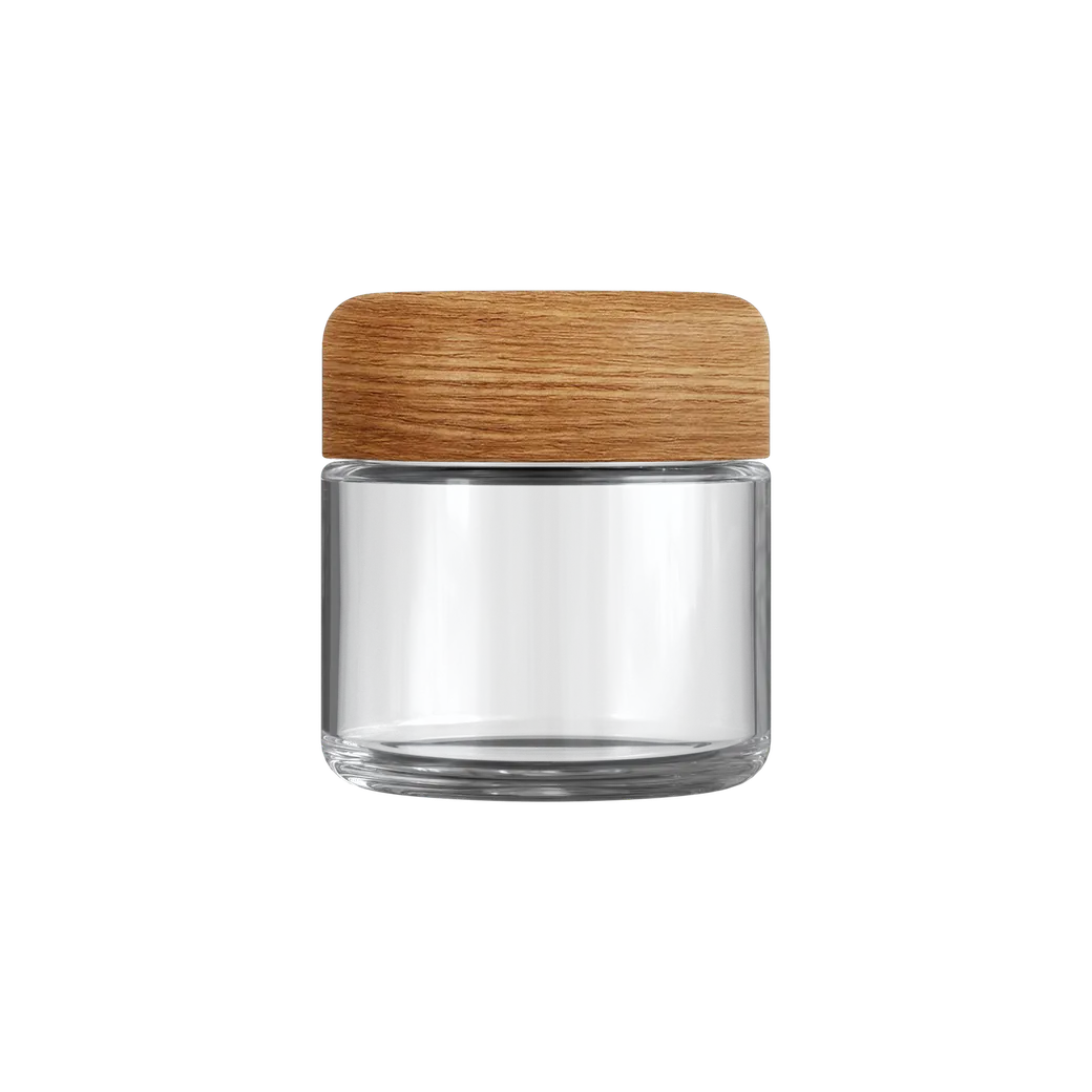 2 Oz Child Resistant C-Class Jar with Plastic Wood Finish Lid (copy)