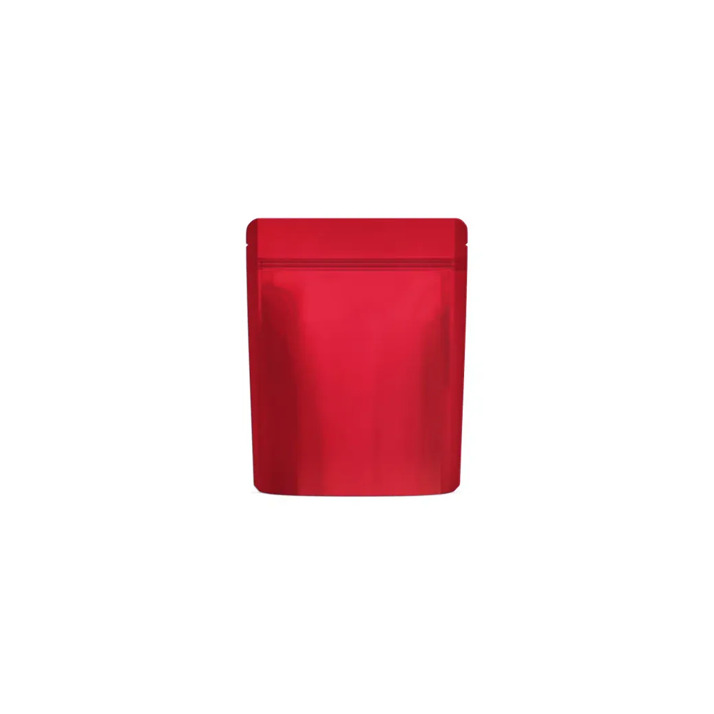 1/8th Ounce Matte Red/Clear Smell Proof Mylar Bags