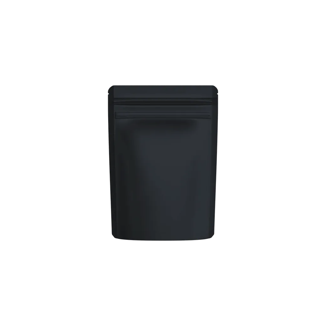 1/8th Oz Child Resistant EZ-Open Matte Black Smell Proof Mylar Bags
