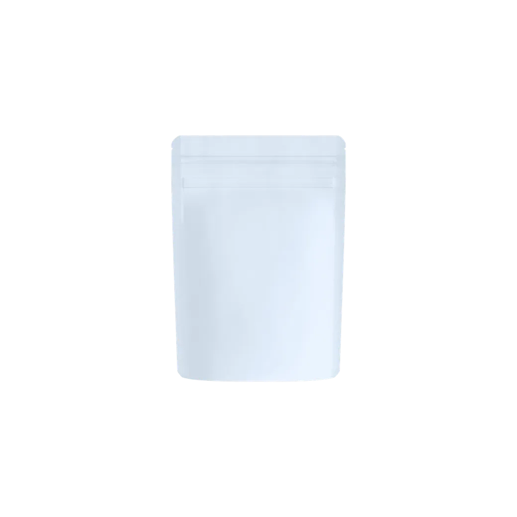 1/8th Oz Child Resistant EZ-Open Matte White Smell Proof Mylar Bags