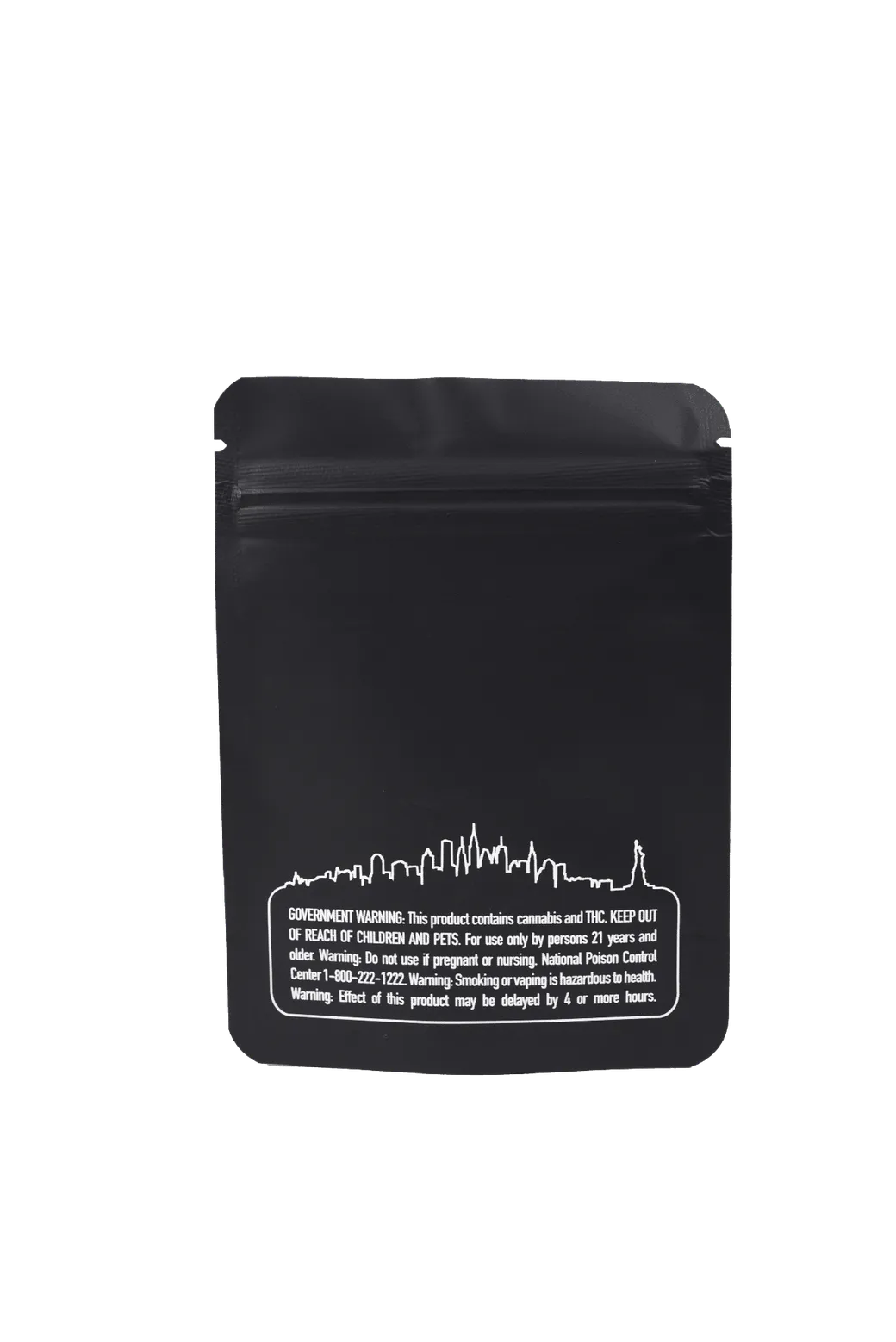 1/8th Ounce Solid Matte Black NY Print Smell Proof Bag