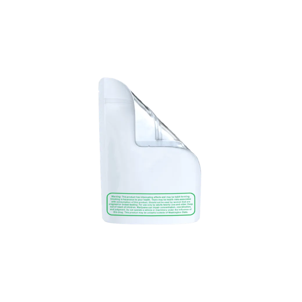 1/8th Ounce Glossy White/Clear WA Code Smell Proof Mylar Bags