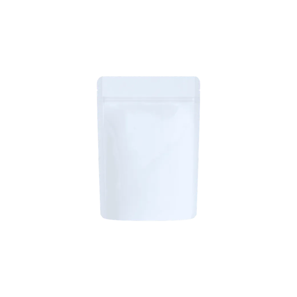 1/8th Ounce Glossy Solid White Smell Proof Mylar Bags