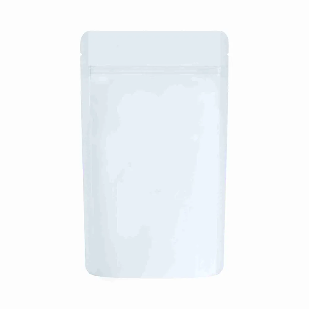 1/4th Ounce Matte Solid White Smell Proof Mylar Bags