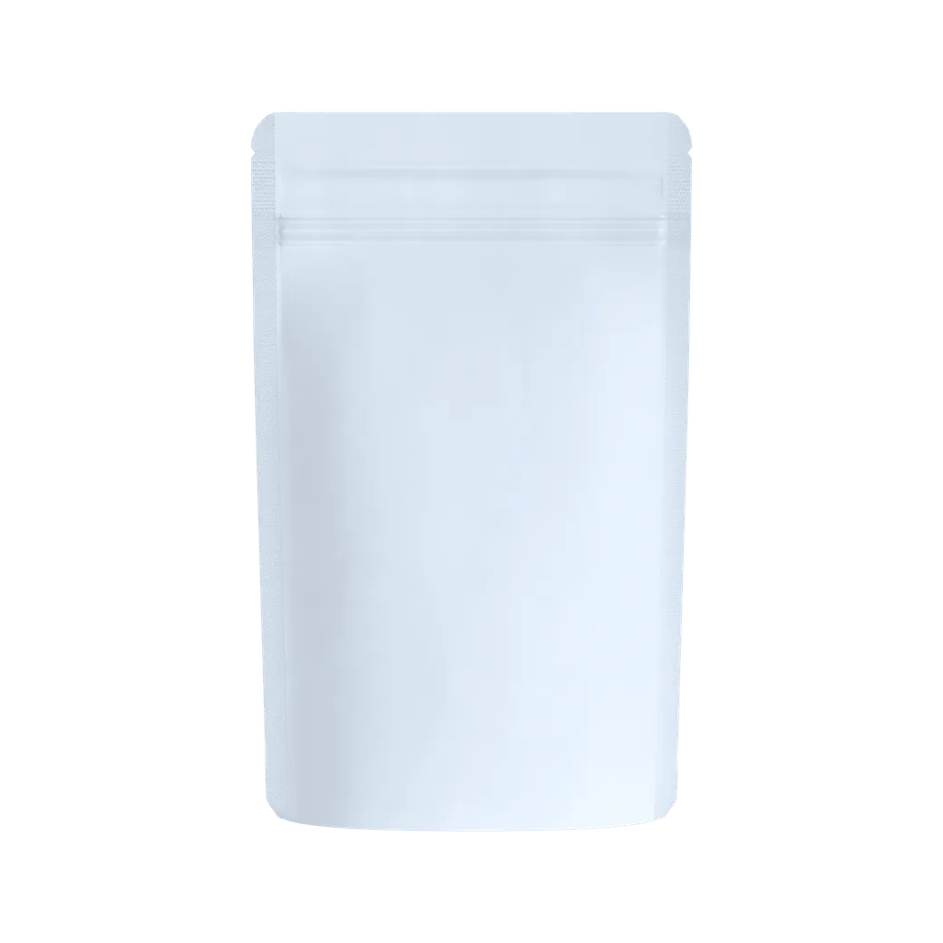 1/2 Oz Child Resistant EZ-Open Matte White/Clear Smell Proof Mylar Bags