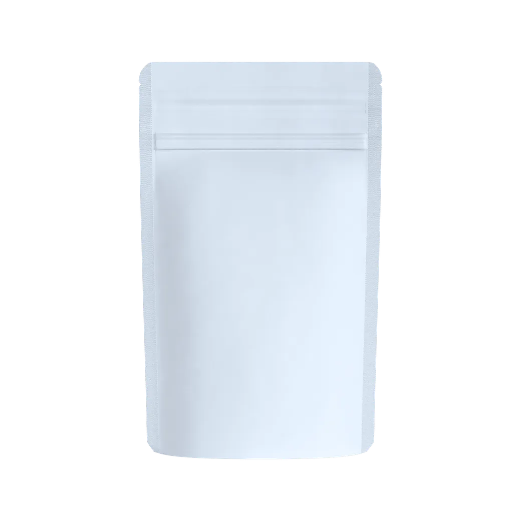 1/2 Oz Child Resistant EZ-Open Matte White Smell Proof Mylar Bags