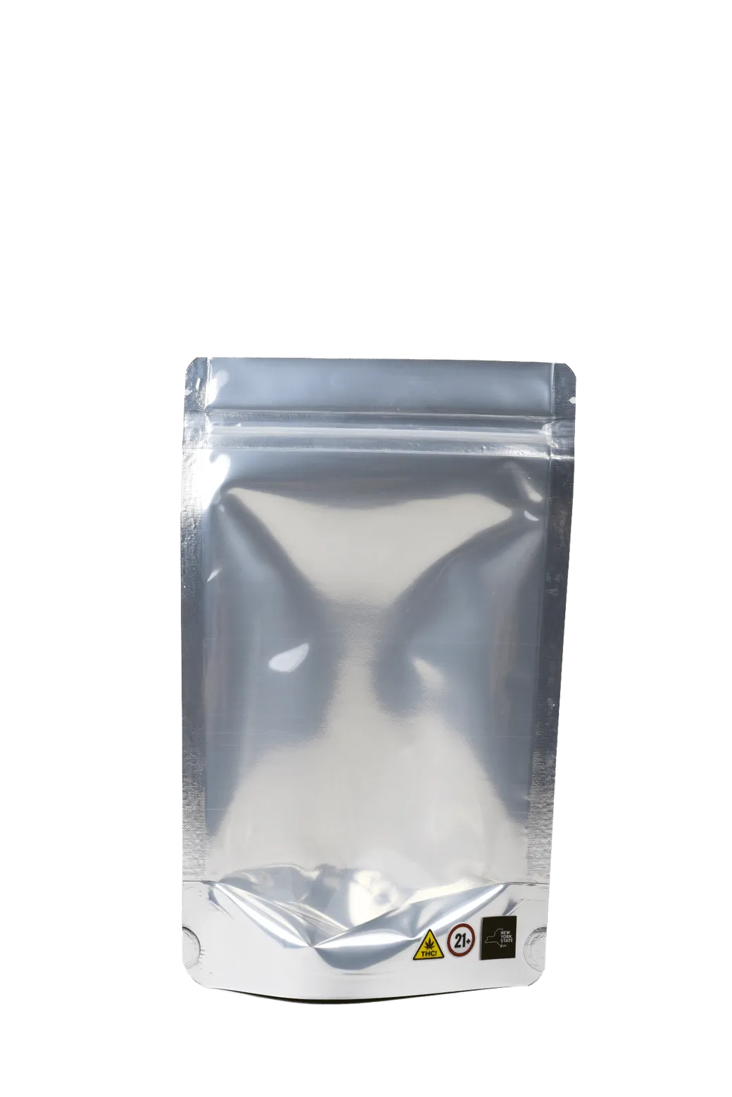 1/2 Ounce Matte Black/Clear NY print Smell Proof Mylar Bags