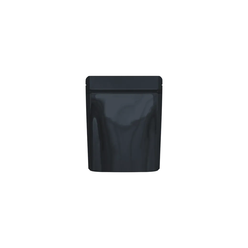 1 Gram Glossy Solid Black Smell Proof Mylar Bags