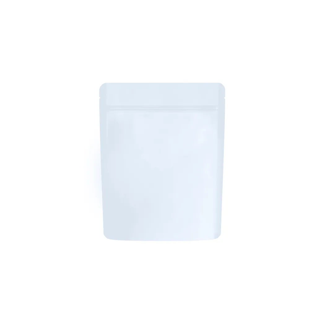 1 Gram Matte Finish Solid White Smell Proof Mylar Bags