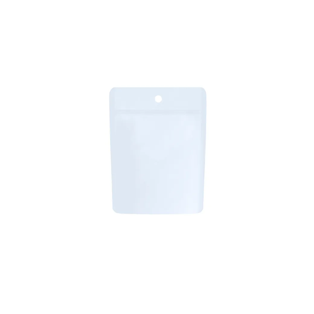 1 Gram Glossy Solid White Smell Proof Mylar Bags - No Tear Notch