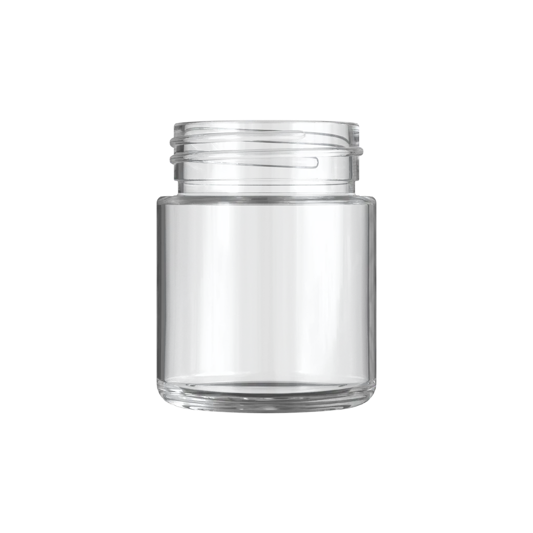 3 Oz Child Resistant Clear C-Class Jar with Plastic Matte Black Lid