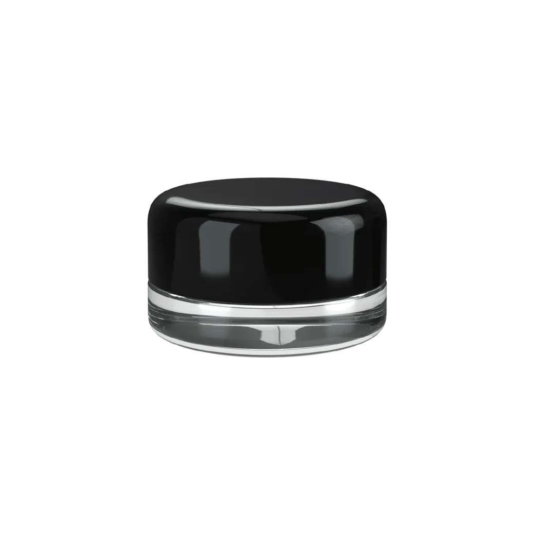 5 ML Glossy Black Child Resistant Smooth Push Down &amp; Turn Plastic Lids W/ PTFE Liner