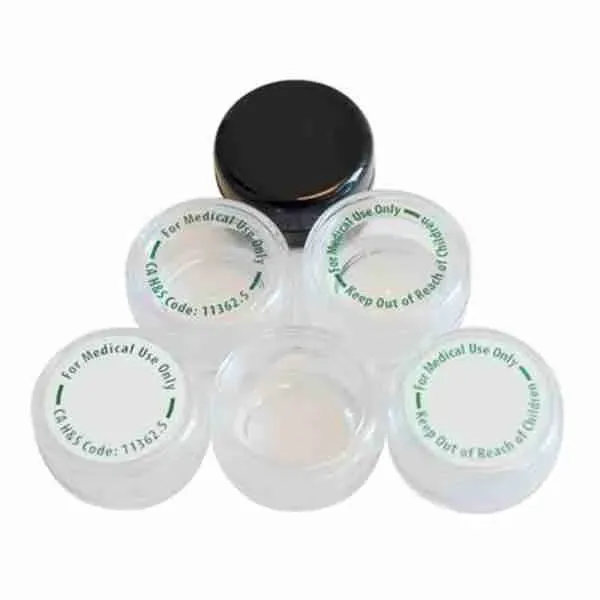 5ML Clear Base Polystyrene Concentrate Containers - Clear Best Practice Lid