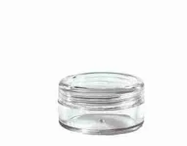 5ML Clear Base Polystyrene Concentrate Containers - Clear Lid