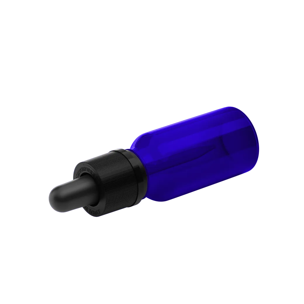 15ML Glass Child Resistant Tincture Bottle - Translucent Blue