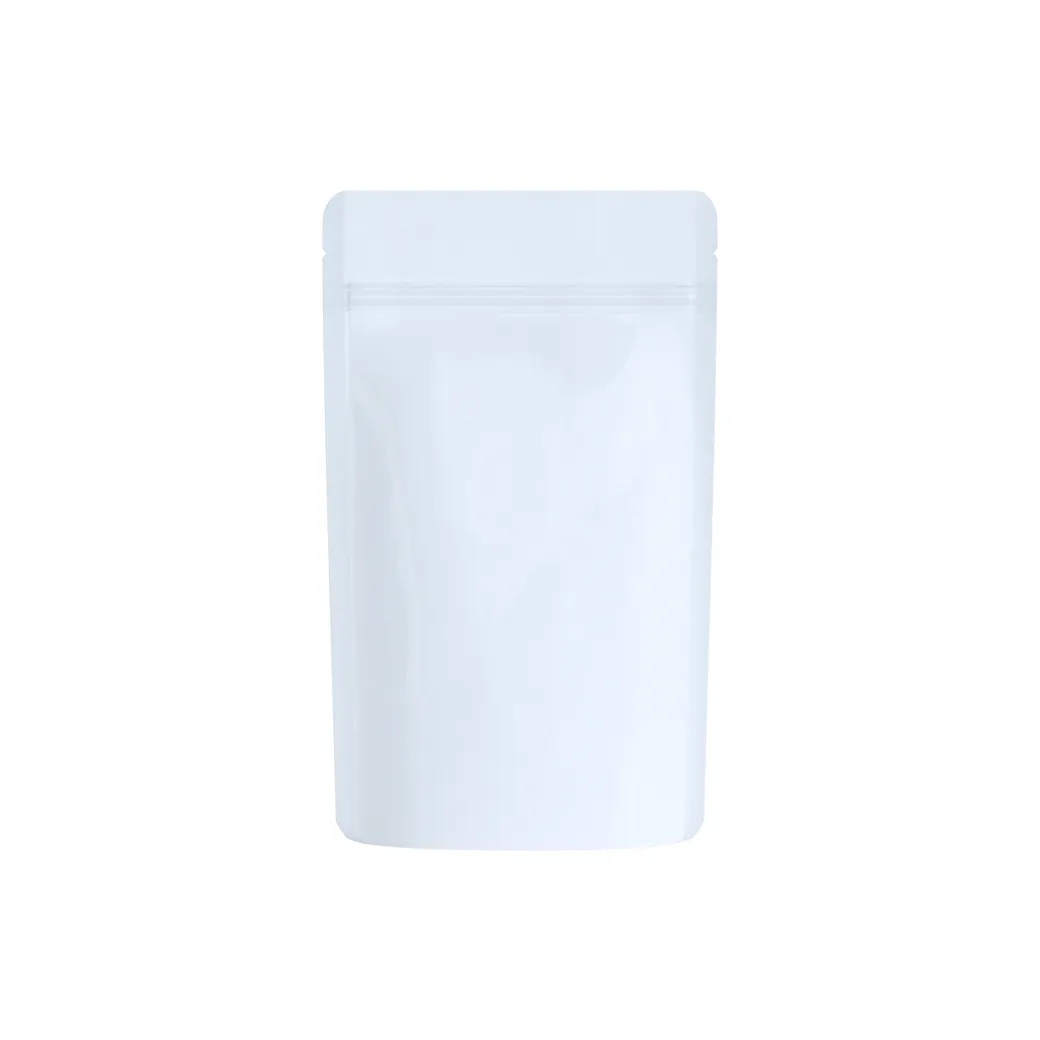 1/4th Ounce Glossy Solid White Smell Proof Mylar Bags 