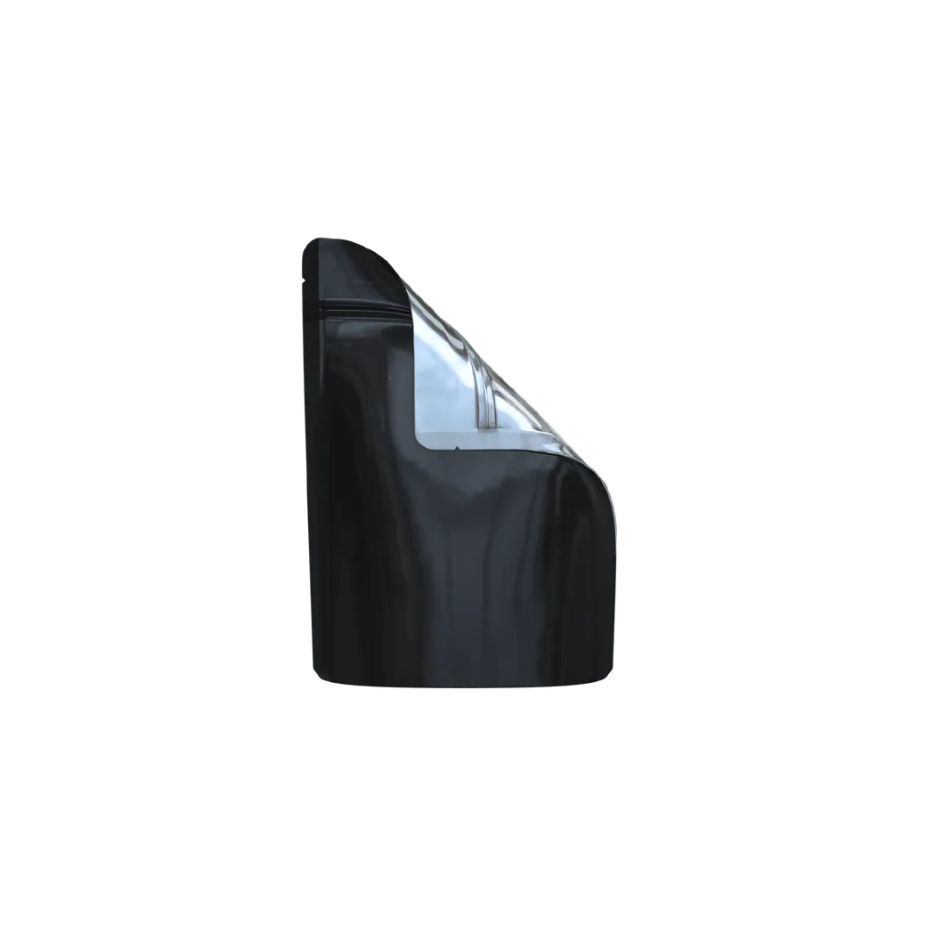 1/8th Ounce Matte Black/Clear Smell Proof Mylar Bags