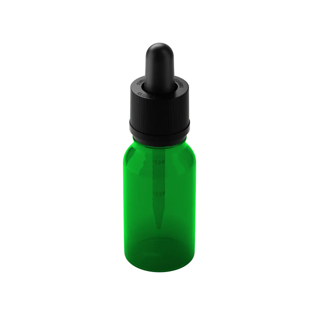 15ML Glass Child Resistant Tincture Bottle - Translucent Green