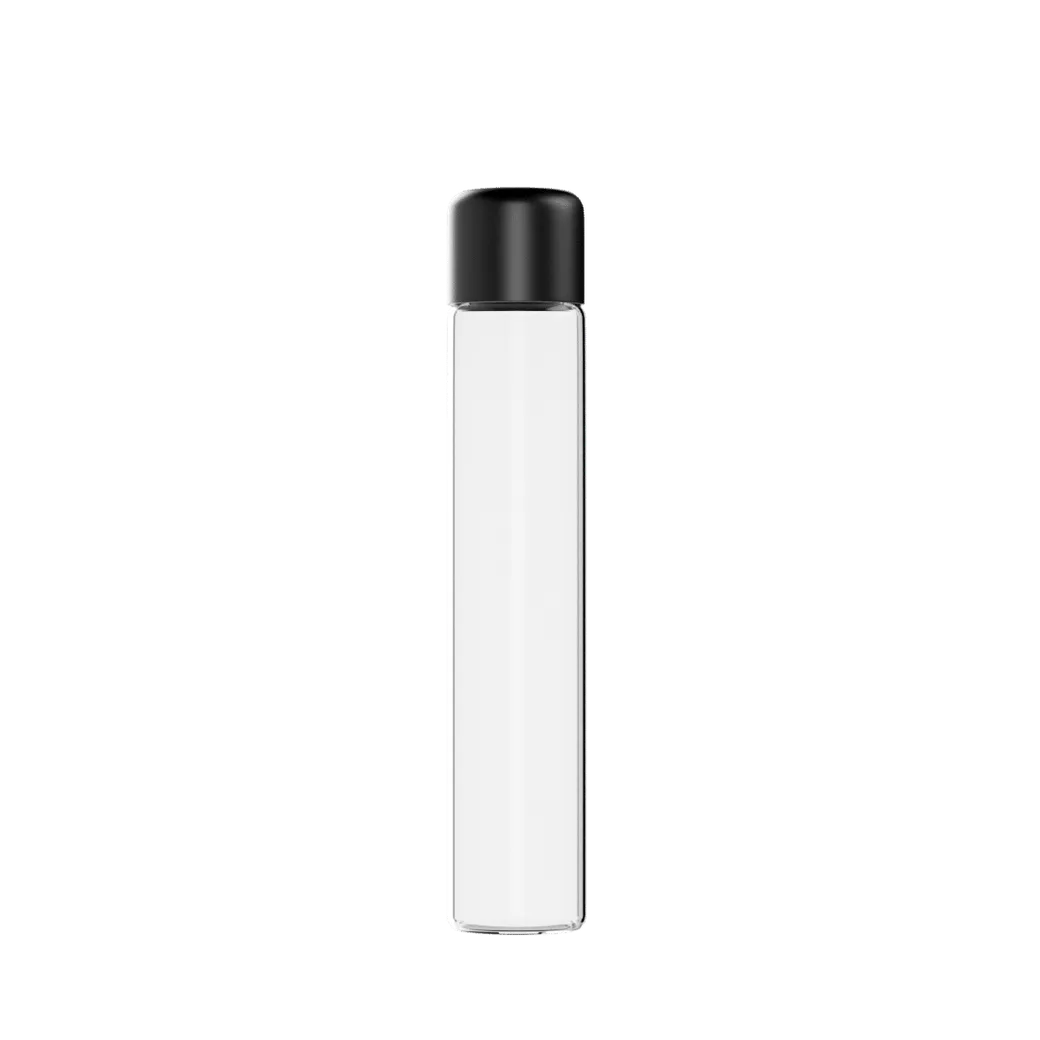 116MM CR Clear Glass Tube With Matte Black CR lid