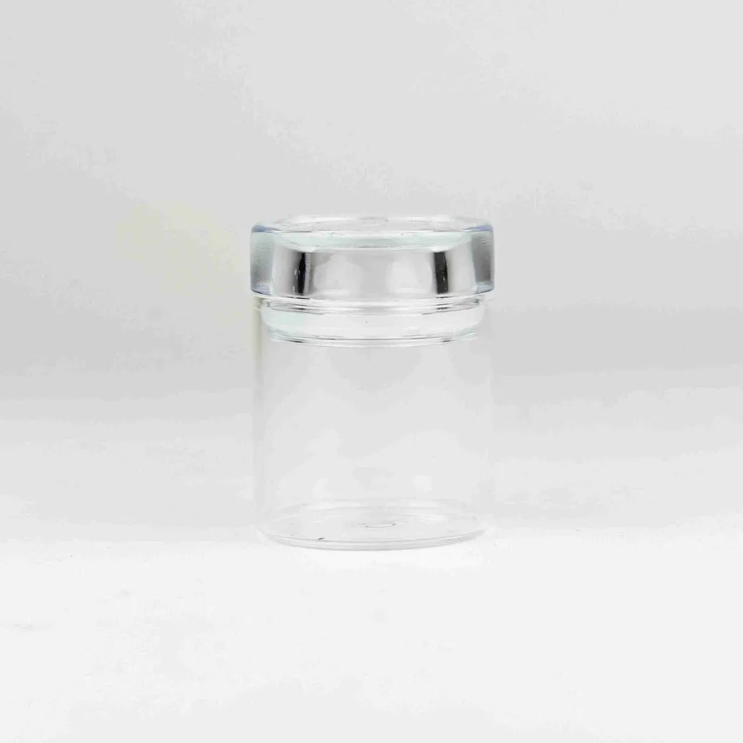 Small 30ML Tube Clear Jar for 1 Gram new double fin clear lid