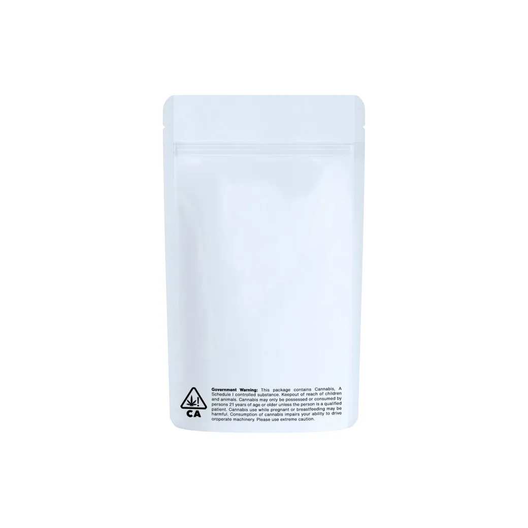1/4 Ounce Glossy Solid White Smell Proof Mylar Bags
