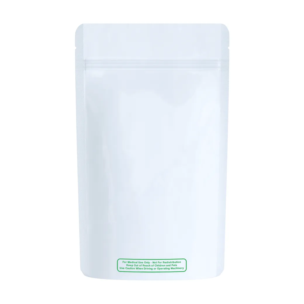 1/2 Ounce Glossy White "Best Practice" Smell Proof Mylar Bags