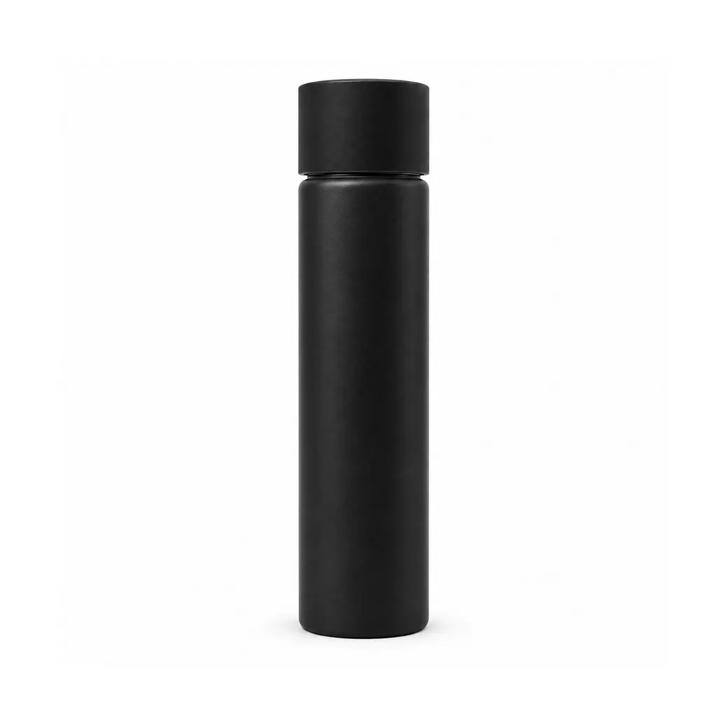 118mm Glass Pre-Roll Tube with 18mm wide opening & Round Black Child Resistant Lid - Black (UPS Shipping)