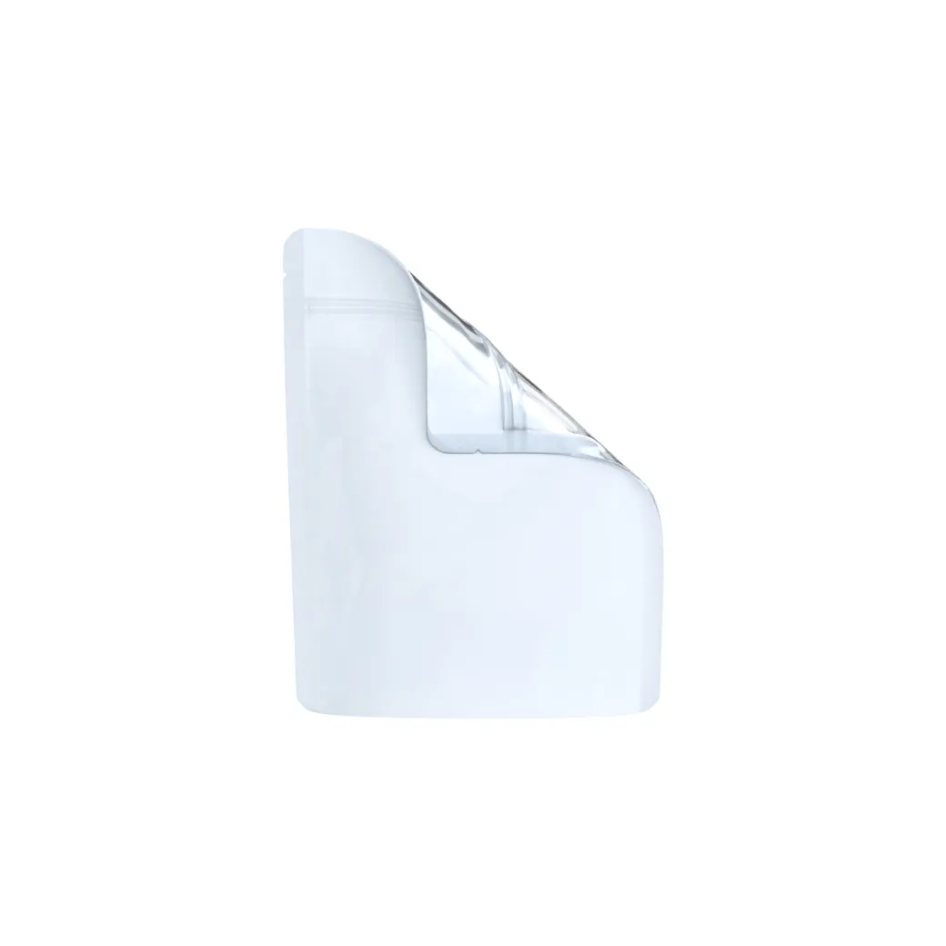 1/8th Ounce Matte White/Clear Smell Proof Mylar Bags