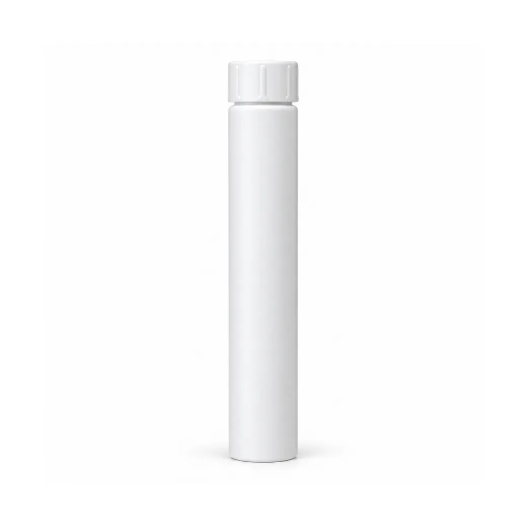 115mm x 16mm opening - Plastic CR Plastic Pre-Roll tube Certified 25% PCR - Solid Matte White