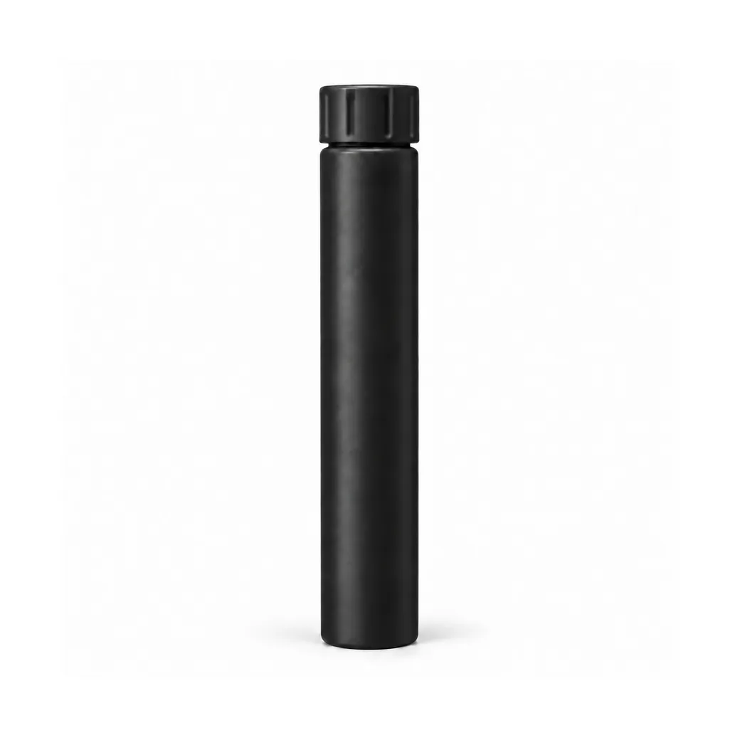 115mm x 16mm opening - Plastic CR Plastic Pre-Roll tube Certified 25% PCR - Solid Matte Black