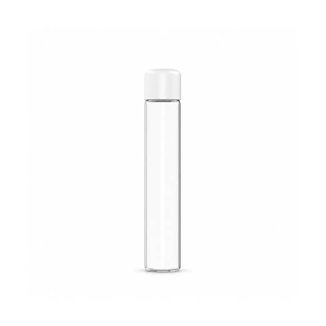 116MM CR Clear Glass Tube With Matte White CR lid 