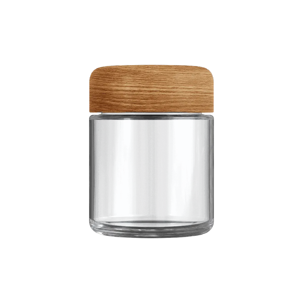 3 Oz Child Resistant C-Class Jar with Plastic Wood Finish Lid #1