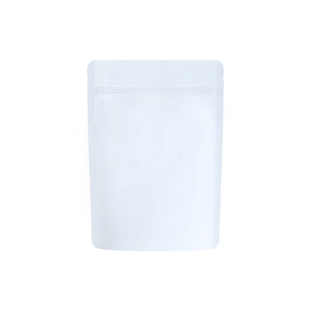 1/8th Ounce Matte Finish Solid White Smell Proof Mylar Bags