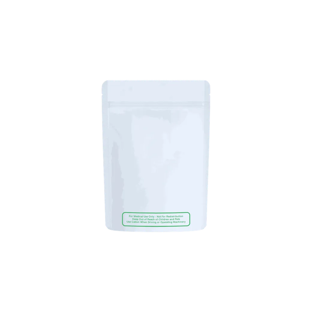 1/8th OZ Glossy White/Clear "Best Practice" Smell Proof Mylar Bags