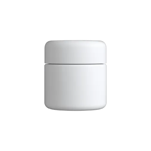 2 Oz Matte White Child Resistant C-Class Jar with Plastic Matte White Lid